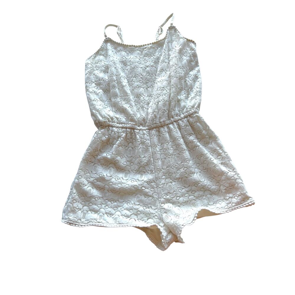 Mossimo Romper Eggshell White Lined Adjustable Straps Shorts Womens Size S